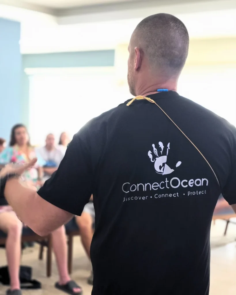 ConnectOcean team member promoting ocean conservation